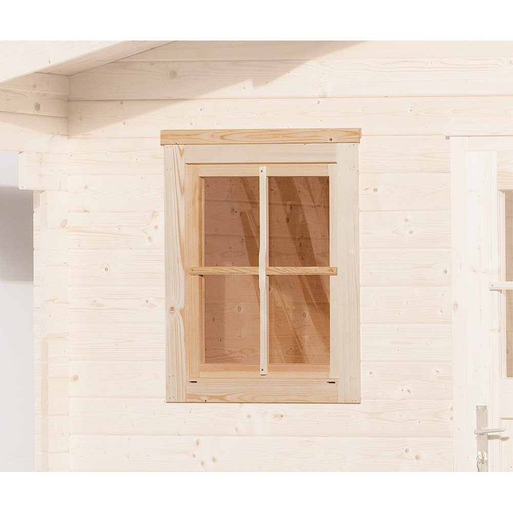 Weka Holzbau, Gartenhaus + Gartenschrank, Einzelfenster für Gartenhaus 45 mm, 69x79 cm, natur