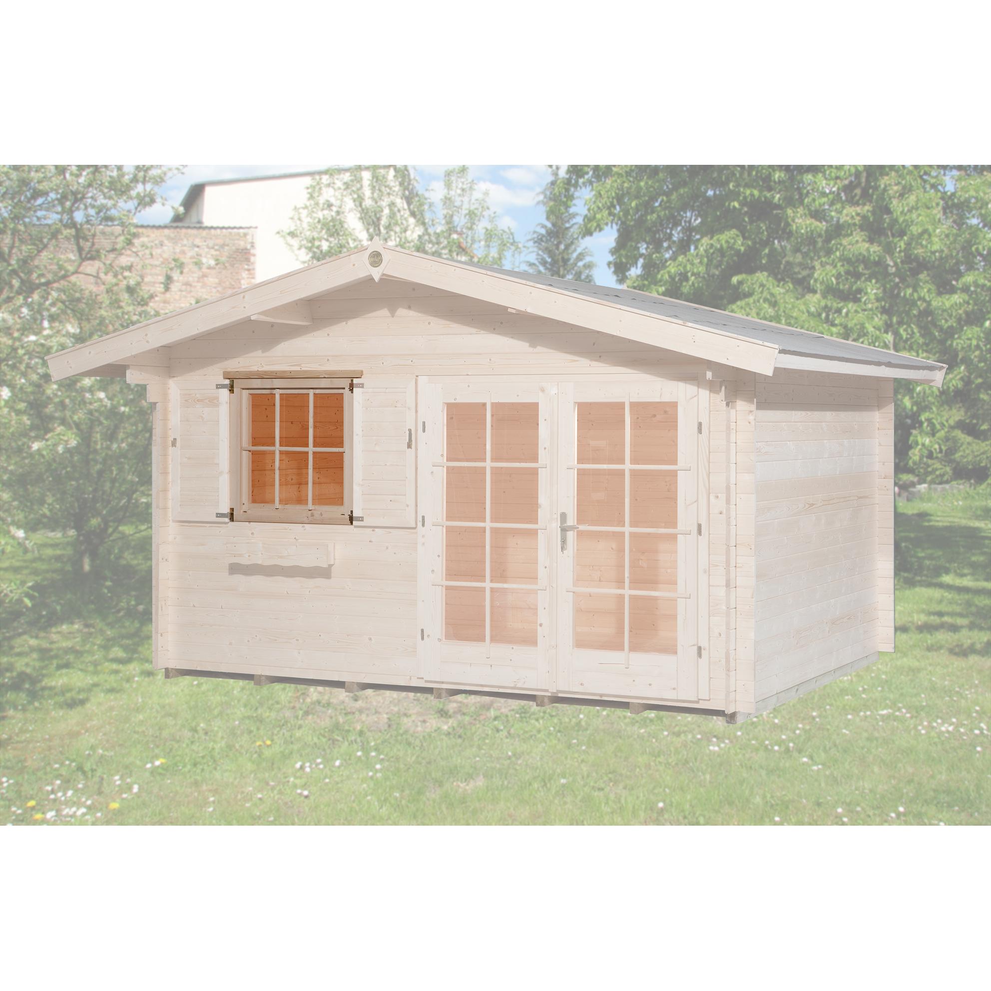 Weka Holzbau, Gartenhaus + Gartenschrank, Einzelfenster für Gartenhaus 45 mm, 91x91 cm, natur