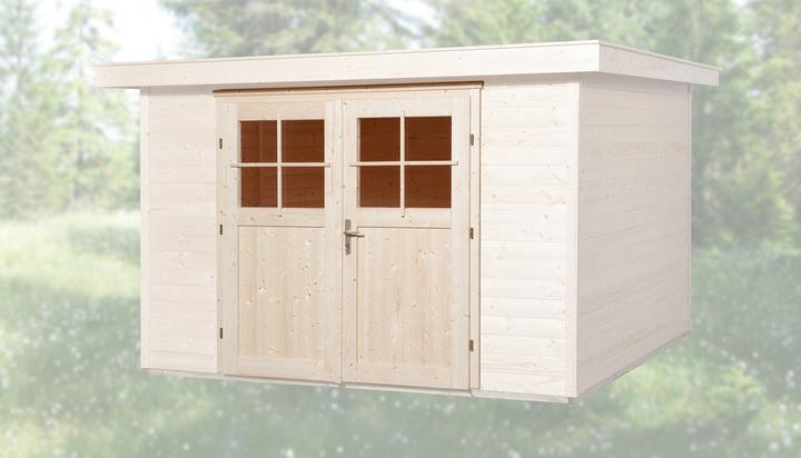 Weka Holzbau Zusatzdoppeltür 45 mm, 182x182 cm, natur