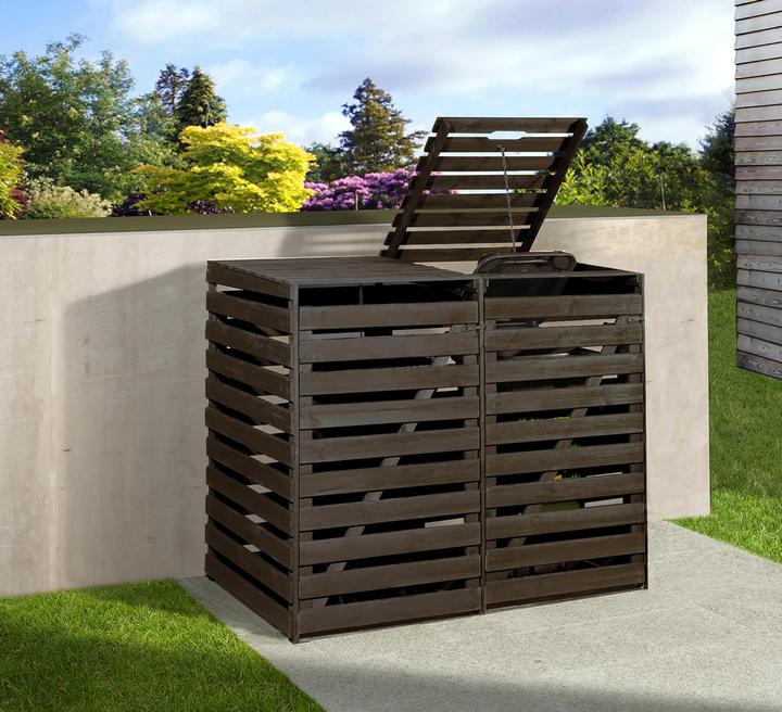 Produktbild Weka Holzbau Mülltonnenbox für 2 Tonnen, anthrazit imprägniert