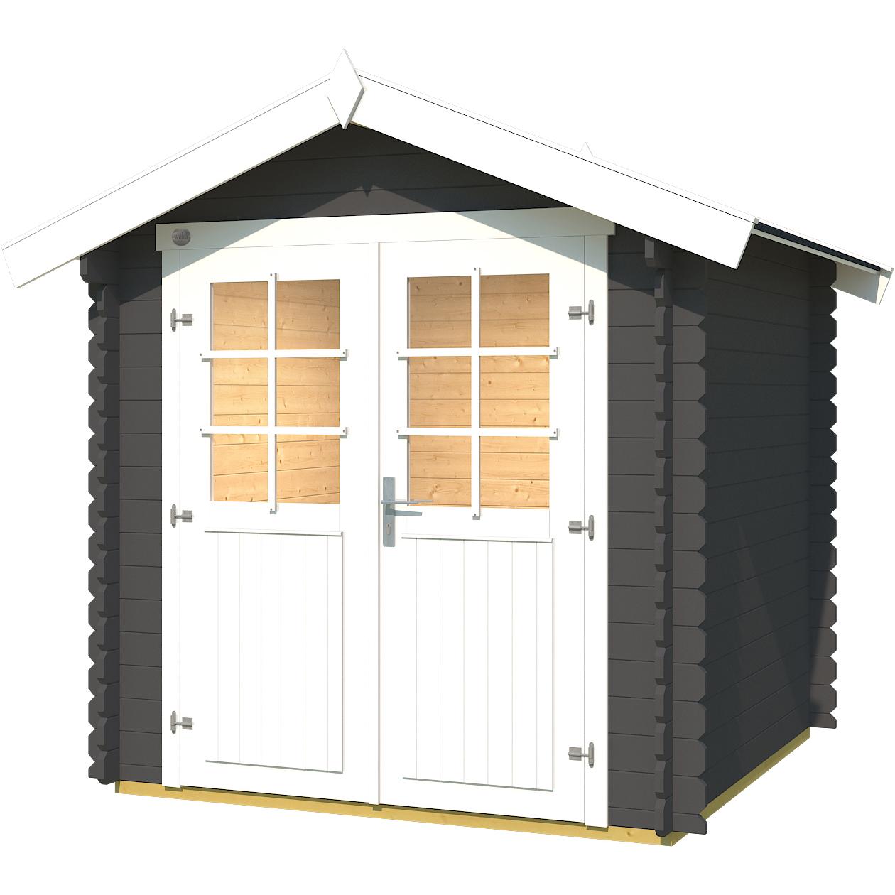 Weka Holzbau, Gartenhaus + Gartenschrank, Mülltonnenbox für 3 Tonnen, anthrazit imprägniert