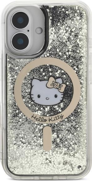Actual product image Hello Kitty HKHMP16SLGDIK iPhone 16 6.1" czarny złoty/black gold hardcase Liquid Glitter Fever MagS (Apple iPhone 16)