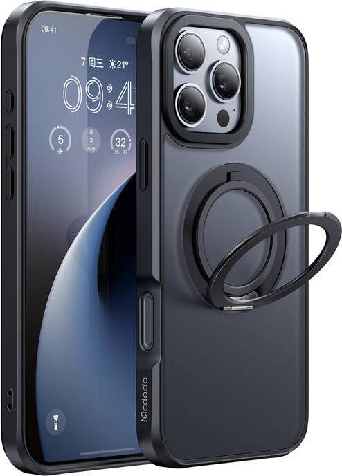 Mcdodo PC-4932 MagSafe case for iPhone 16 Pro with stand (black) (Apple iPhone 16 Pro)