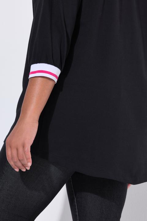 Immagine prodotto Angel of Style T-shirt dal taglio oversize con orli a righe e maniche a 3/4 (56)