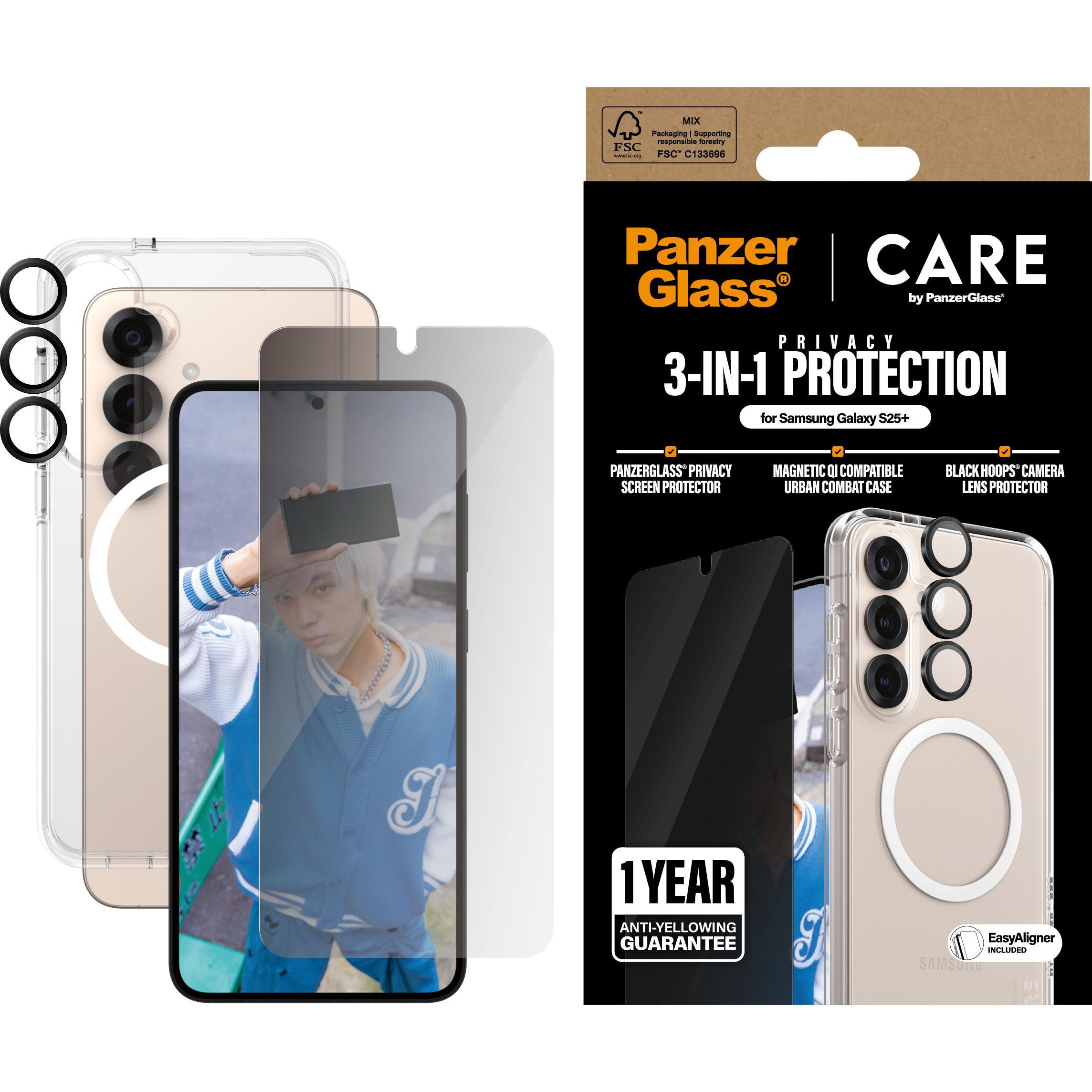 Thumbnail - PanzerGlass CARE by Flagship 3-in-1 Privacy Set Samsung Galaxy S 2025 Plus (1 Stück, Samsung Galaxy S25+), Smartphone S...