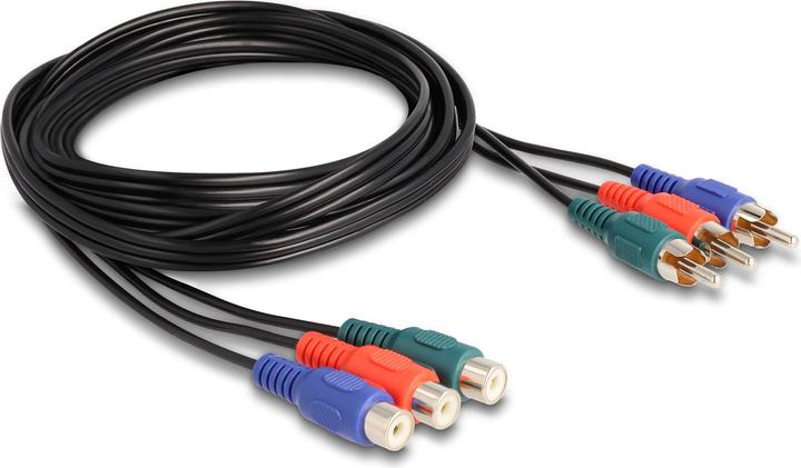 Produktbild Delock Cinch RGB Verlängerungskabel 3 x Stecker zu 3 x Buchs (1 m)