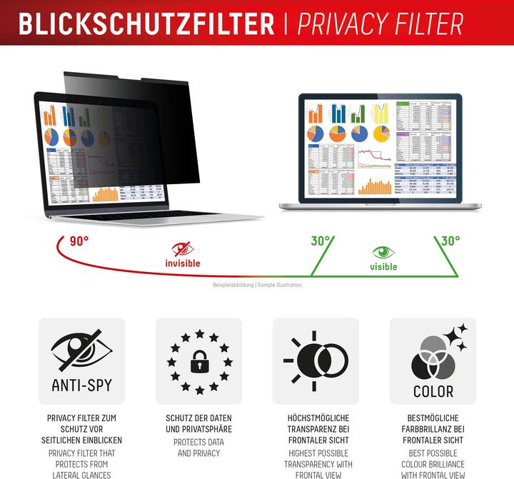 Produktbild Displex Privacy Safe, Laptop Blickschutzfilter (15.12", 3 : 2)
