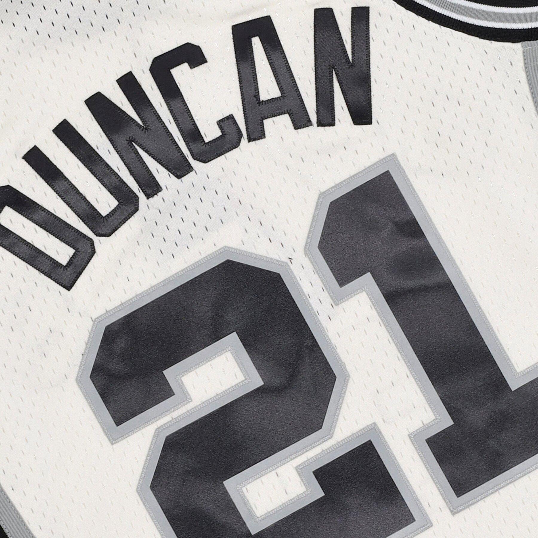 Mitchell & Ness, Herren, Sportshirt, Swingman Jersey San Antonio Spurs OFF-WHITE Tim Duncan - L (L), Beige, L