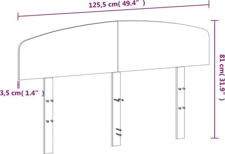 Image du produit vidaXL Kopfteil (140.50 x 3.50 x 81 cm)