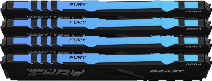 Actual product image Kingston FURY Beast RGB (4 x 16GB, 3600 MHz, DDR4-RAM, DIMM)