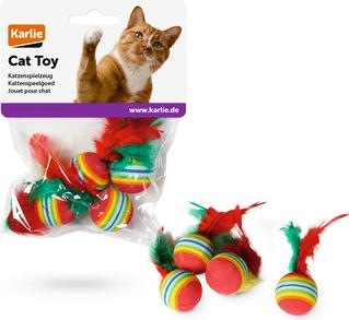 Immagine prodotto Karlie Palle arcobaleno con piuma (Palla giocattolo per gatti)