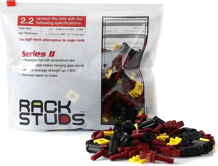 Actual product image Minkels Rackstuds, red, bag 100 pieces. Unit: Bag 100 pcs