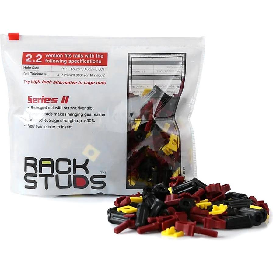 Thumbnail - Minkels Rackstuds, red, bag 100 pieces. Unit: Bag 100 pcs, Serverschrank Zubehör, Rot