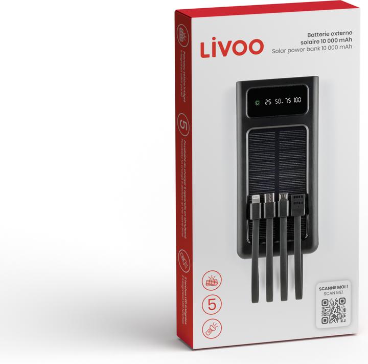 Image du produit Livoo Batterie externe (10000 mAh, 10 W, 37 Wh)