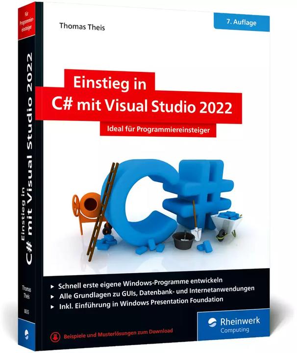 Produktbild Einstieg in C# mit Visual Studio 2022 (Deutsch, Thomas Theis, 2022)