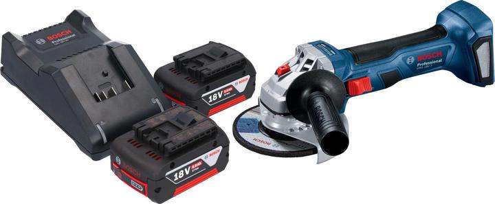 Actual product image Bosch Professional Bosch GWS 18V-7 Professional Akku Winkelschleifer 18 V 115 mm Brushless + 2x Akku 5,0 Ah + (115 mm)