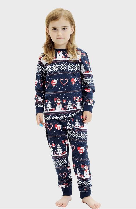 Productafbeelding Christmas Sweats Navy Christmas Heart Kids Pyjamas (122, 128)