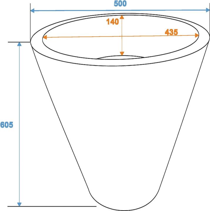Productafbeelding Europalms Pot van fiberglas, groen, 44x61cm (61 cm)