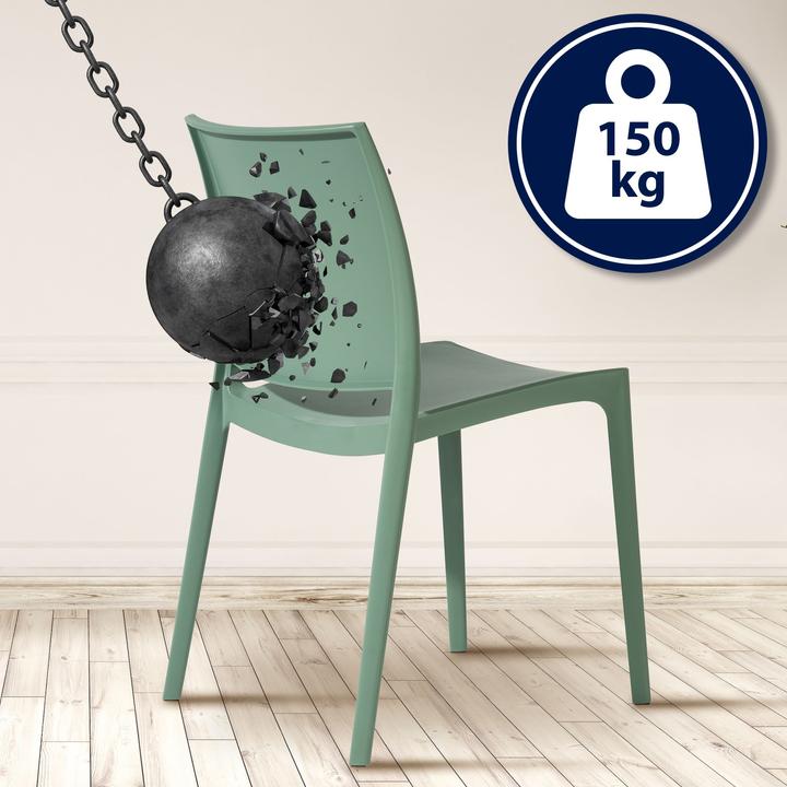 Image du produit CLP Chaise de jardin Meton empilable Résistant aux intempéries Résistant aux UV