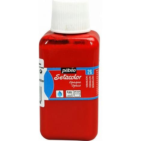 Pebeo, Künstlerfarbe + Bastelfarbe, Setacolor Opak (zinnoberrot, 250 ml)