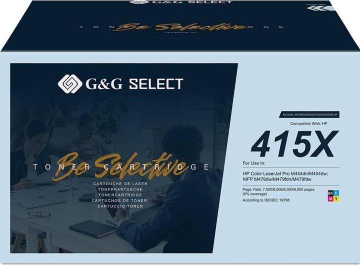 Image du produit G&G Toner remplace HP 415X Combi-Pack compatible noir, cyan, magenta, jaune W2030X/W2031X/W2033X/W (C, CF, M, Y)