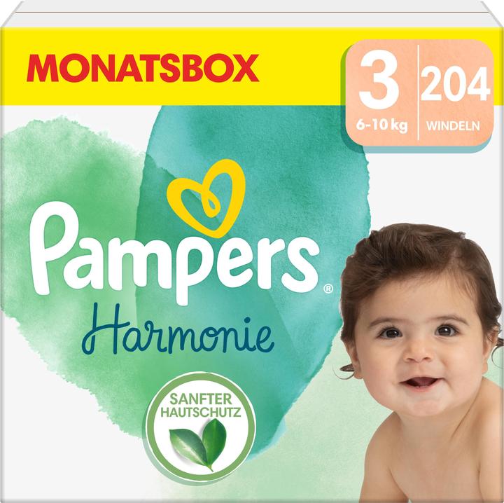 Produktbild Pampers Harmonie ALT (Gr. 3, Monatsbox, 204 Stk.)