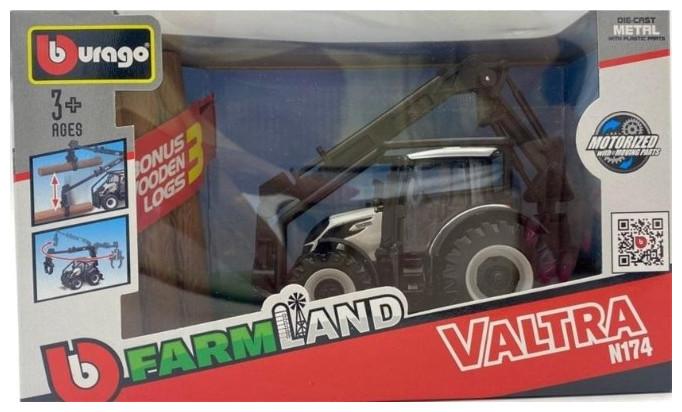 Immagine prodotto Bburago 18-31679 Valtra N174 τρακτέρ Official κλίμακα 1:32 μεταλλικό ασπρομαυρο με κίνηση,φορτωτή κα