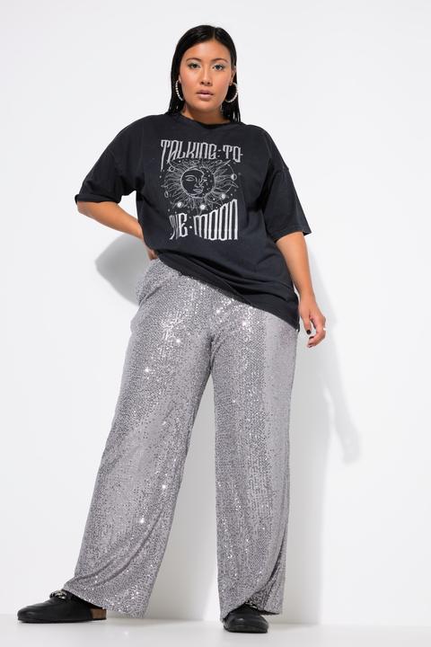 Immagine prodotto Studio Untold Pantaloni con taglio della gamba ampio, paillettes e cintura elastica (50)