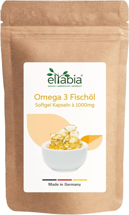 Actual product image Eltabia Omega 3 capsules 1000 mg fish oil high dose 3000mg daily dose with 18% EPA & 12% DHA (200 Piece, Capsules)