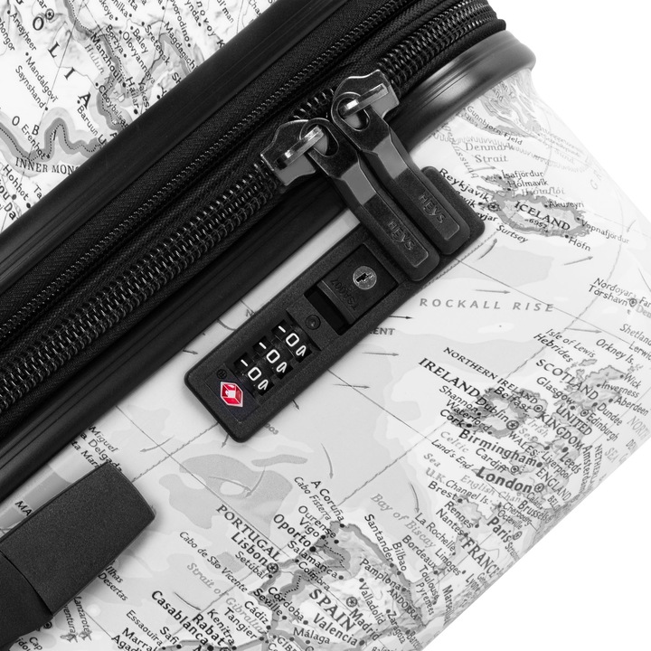 Actual product image Heys Journey Fashion Spinner -matkalaukku, mustavalkoinen kartta (49 l, Hand luggage (up to 50 litres))