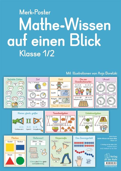 Produktbild Merk-Poster Mathe 1/2 (Deutsch, Redaktionsteam Verlag An Der Ruhr, 2011)