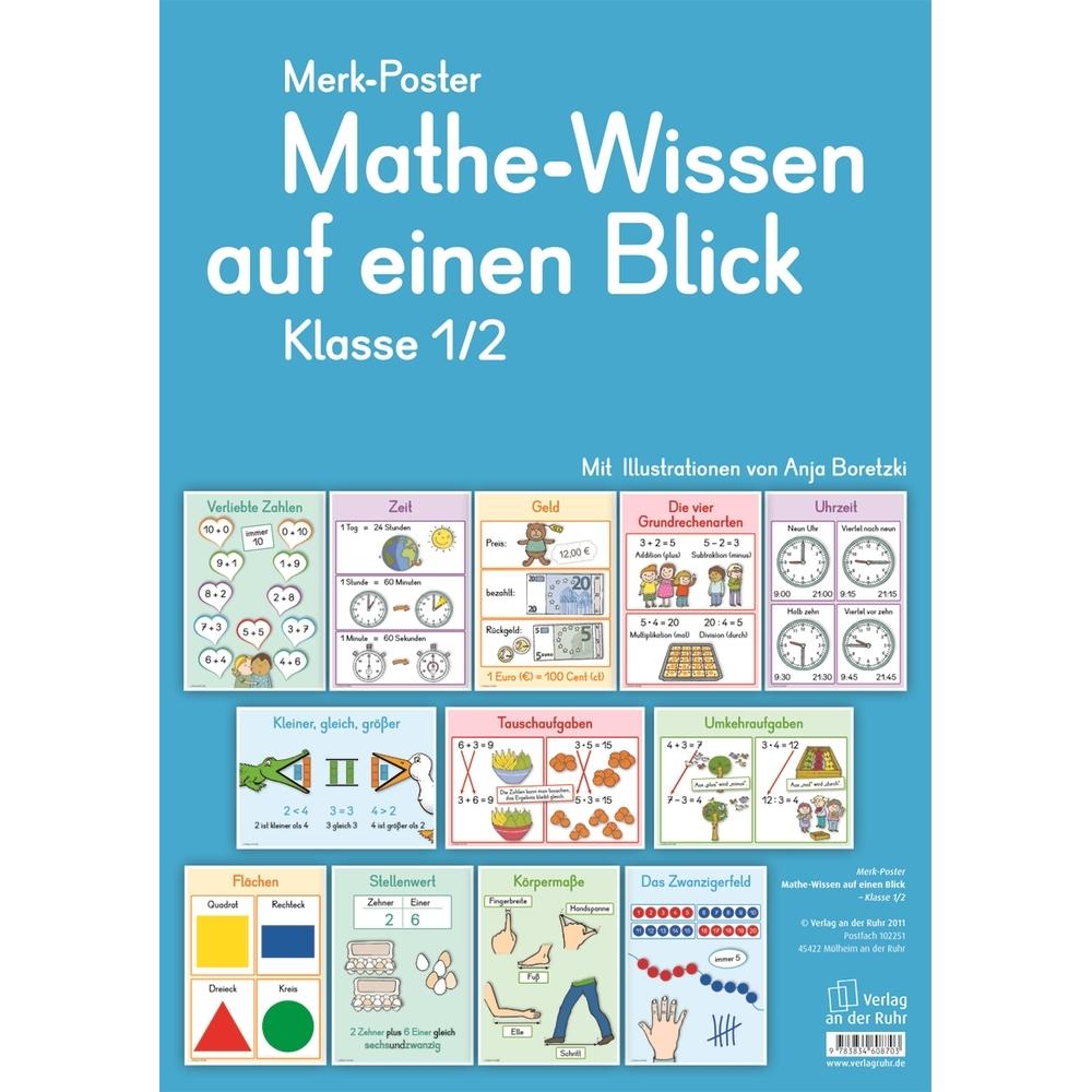 Merk-Poster Mathe 1/2, Schulbücher von Redaktionsteam Verlag An Der Ruhr