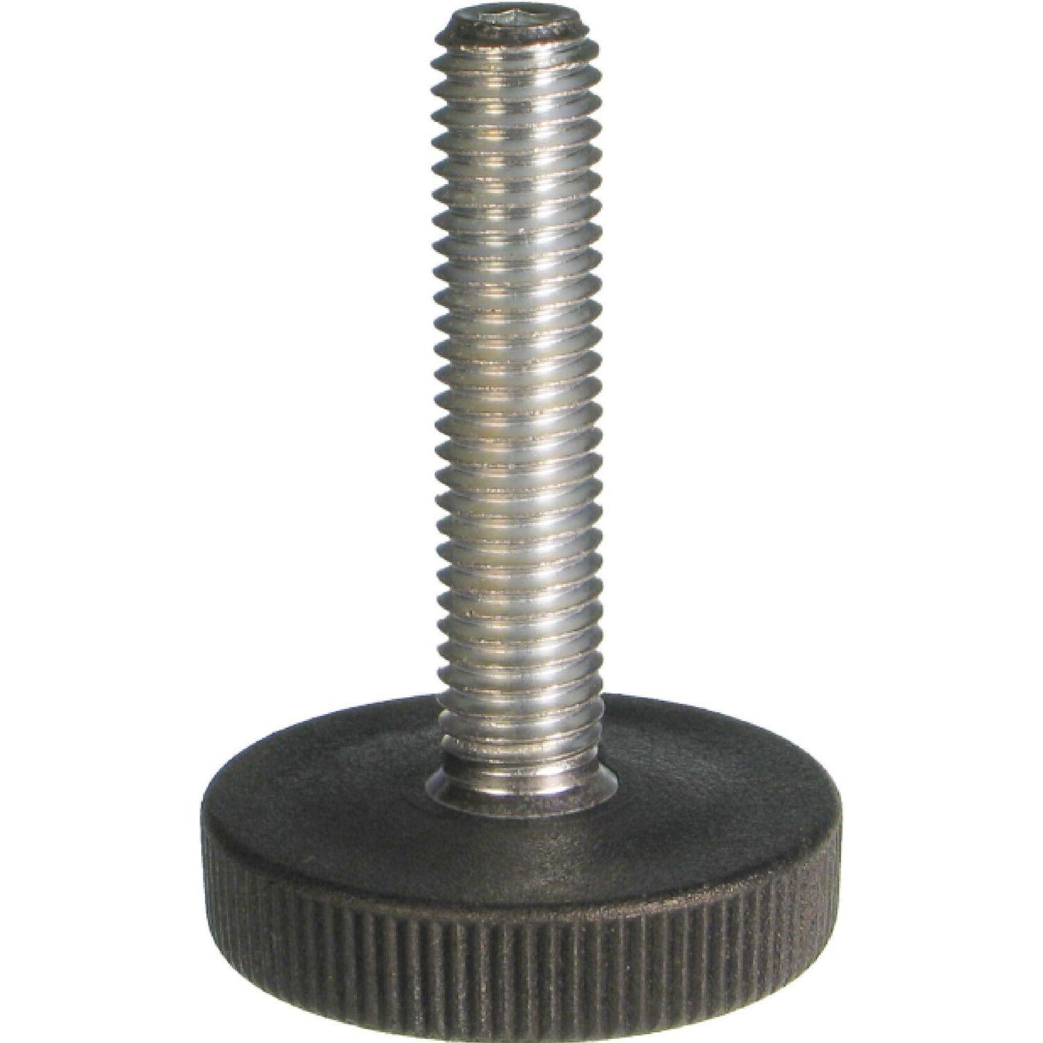 Plasticmetall, Möbelgleiter + Schutzpuffer, Höhenverstellschraube SCH/PA Teller 44 mm M 10 x 34 Kunststoff schwarz (4 St...