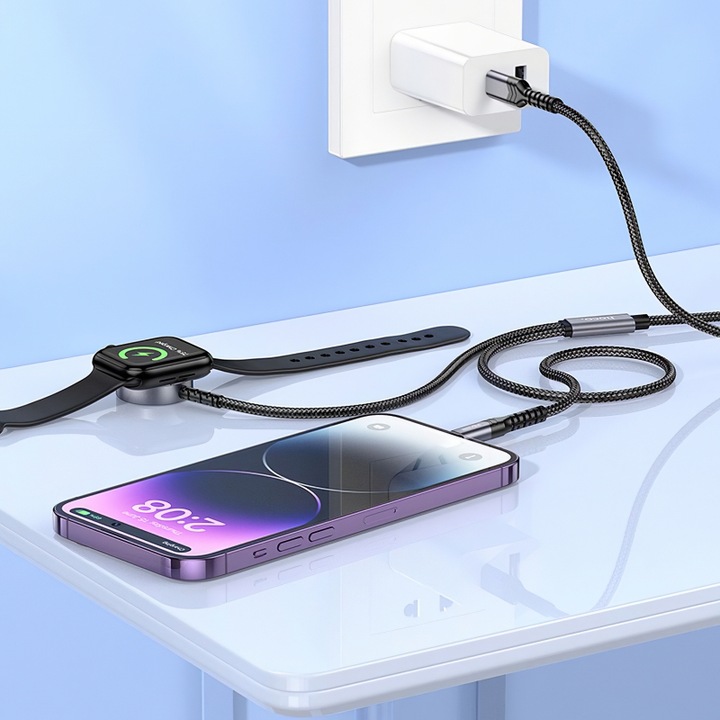 Actual product image Hoco CW54 Charging Cable for Apple Watch Series, black