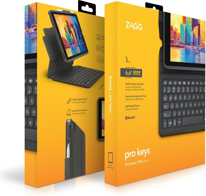 Produktbild Zagg Pro Keys (CH, iPad 2021 (9. Gen), iPad 2019 (7. Gen), iPad 2020 (8. Gen))