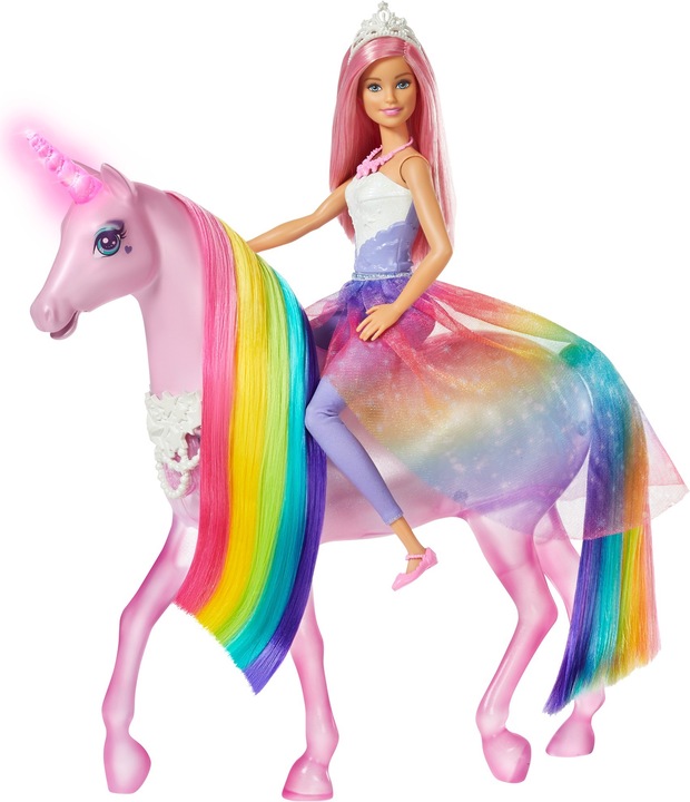 Image du produit Barbie Licorne Lumières Magiques - Poupée Mannequin - 3 ans et +