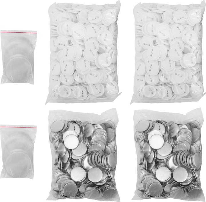 Produktbild Uniprodo Buttonrohlinge 1.000 St. Ansteckbuttons Ø 58mm Buttons Rohlinge Metall Folie PET