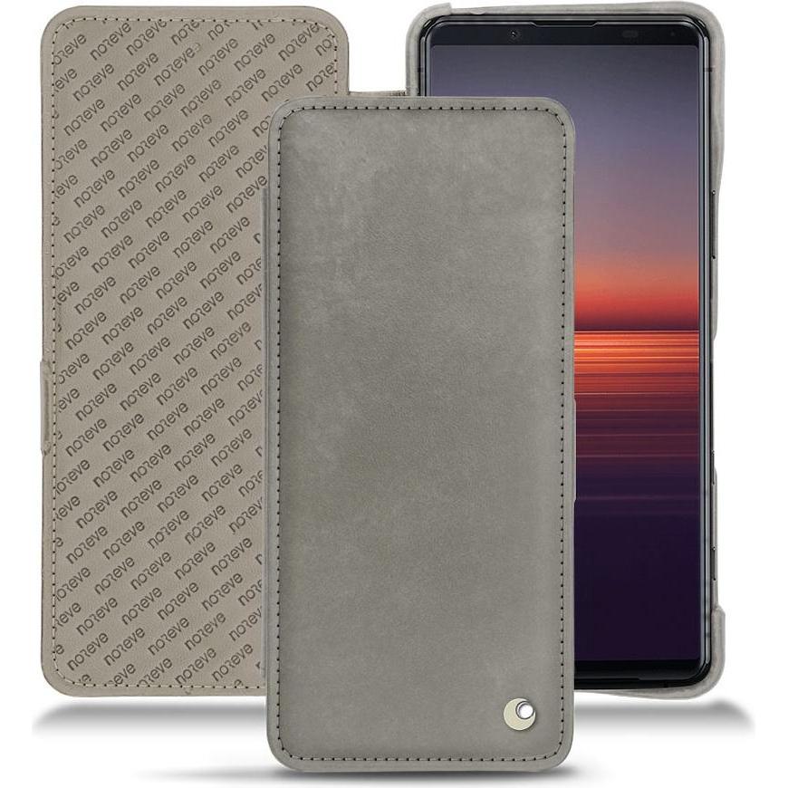 Noreve Lederschutzhülle horizontal (Sony Xperia 5 II), Smartphone Hülle, Grau