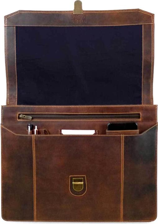 Actual product image Buckle & Seam Sierra briefcase brown/blue (16")