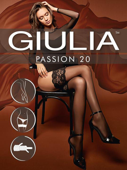 Actual product image Giulia Passion 20 hold-up stockings, colour daino, size 42-46 (20 DEN, 42 - 46)