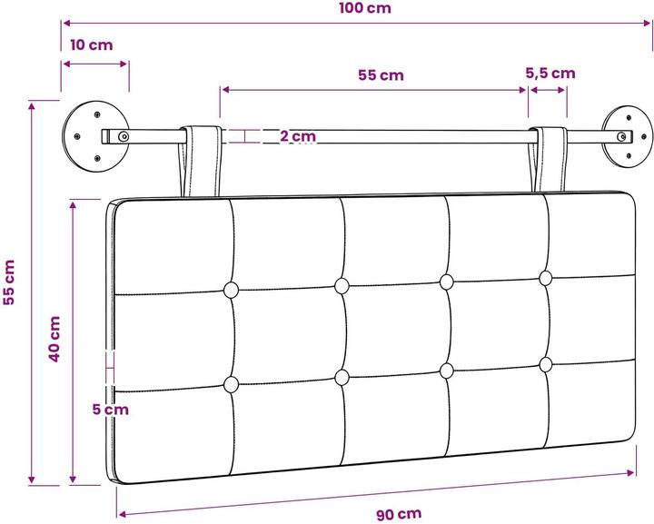 Actual product image vidaXL Schlafzimmer-Kopfteil (100 x 55 x 5 cm)