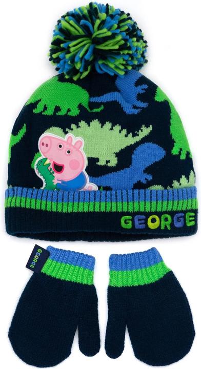 Actual product image Peppa Pig Childrens/Kids George Pig Hat And Gloves Set (One size)