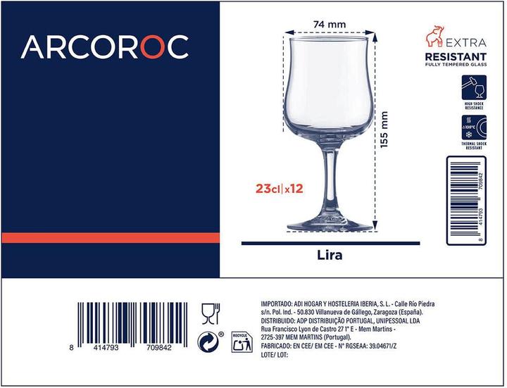 Actual product image Arcoroc Glass set Lira 12 pieces glass 230 ml (0.23 l, 12 x)