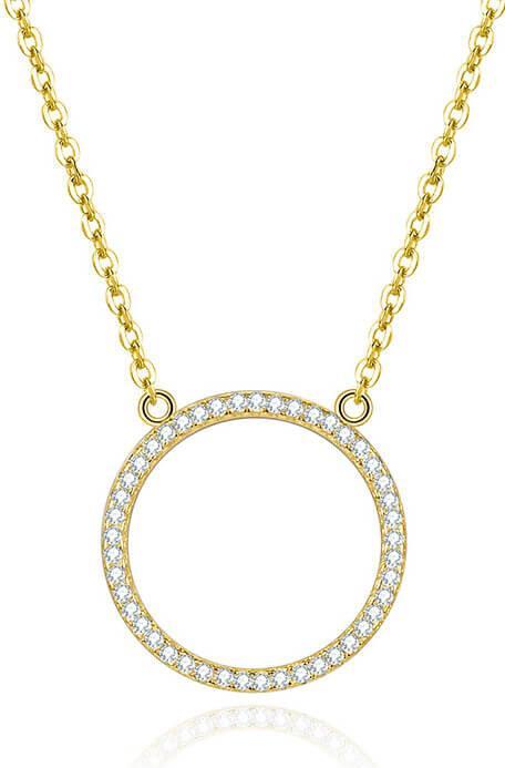 Immagine prodotto Beneto Collana placcata in oro con ciondolo rotondo AGS1224 / 47-GOLD (L)