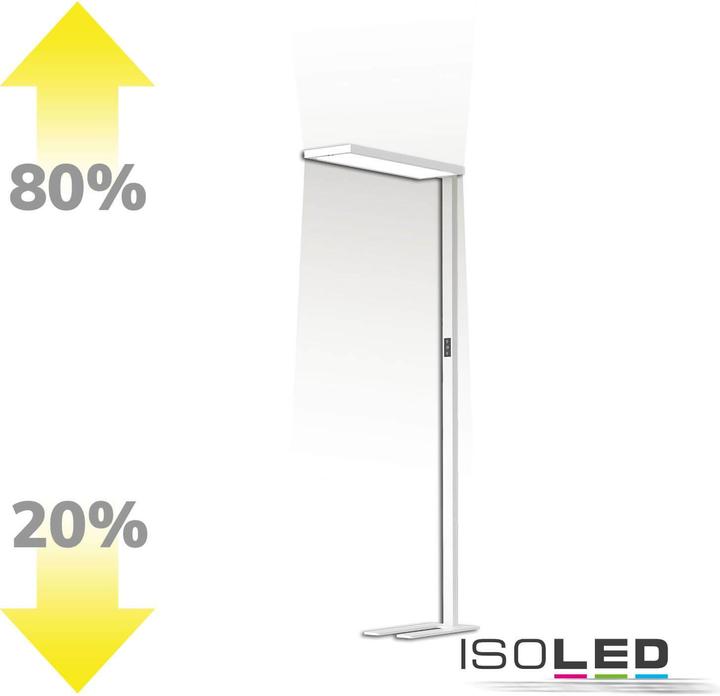 Produktbild Isoled LED Office Pro Stehleuchte Up/Down, 80W/20W, silber, UGR<19, neutralweiss, Touch-Dimm, CH-Stec