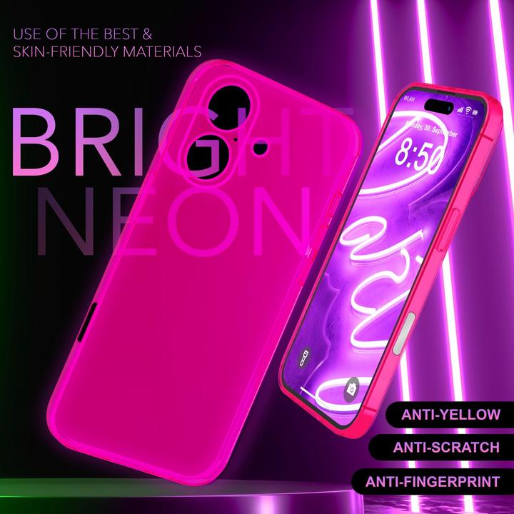Immagine prodotto Nalia Copertura in silicone trasparente al neon (Apple iPhone 16)