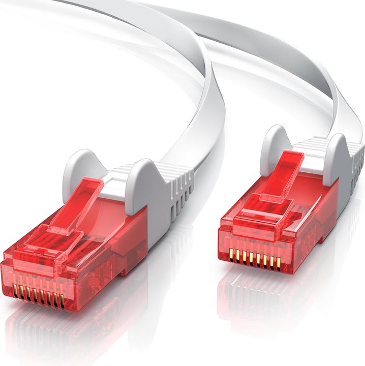 Image du produit CSL Câble réseau plat - Câble Ethernet Gigabit Lan RJ45 (UTP, CAT6, 20 m)