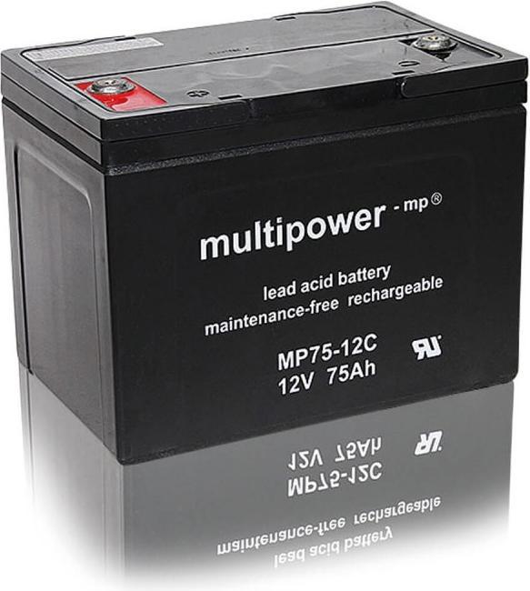 Actual product image Multipower MP75-12C AGM battery (12 V, 75 Ah)