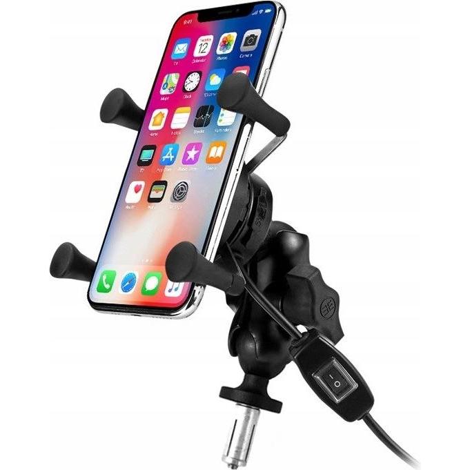 FreedConn Motorrad-Telefonhalter Mc7w Mit Induktivem Ladegerät, Smartphone Halterung, Schwarz
