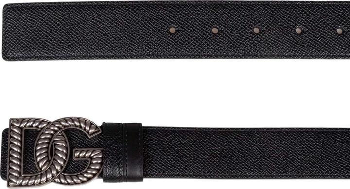 Produktbild Dolce & Gabbana black leather belt with logo